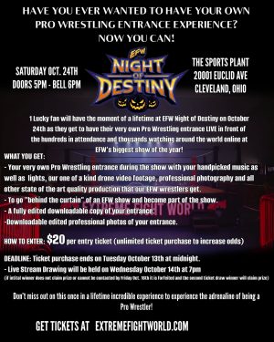 fan experience entrance EFW 6: Night of Destiny 2: Special Fan Experience Lottery Entry